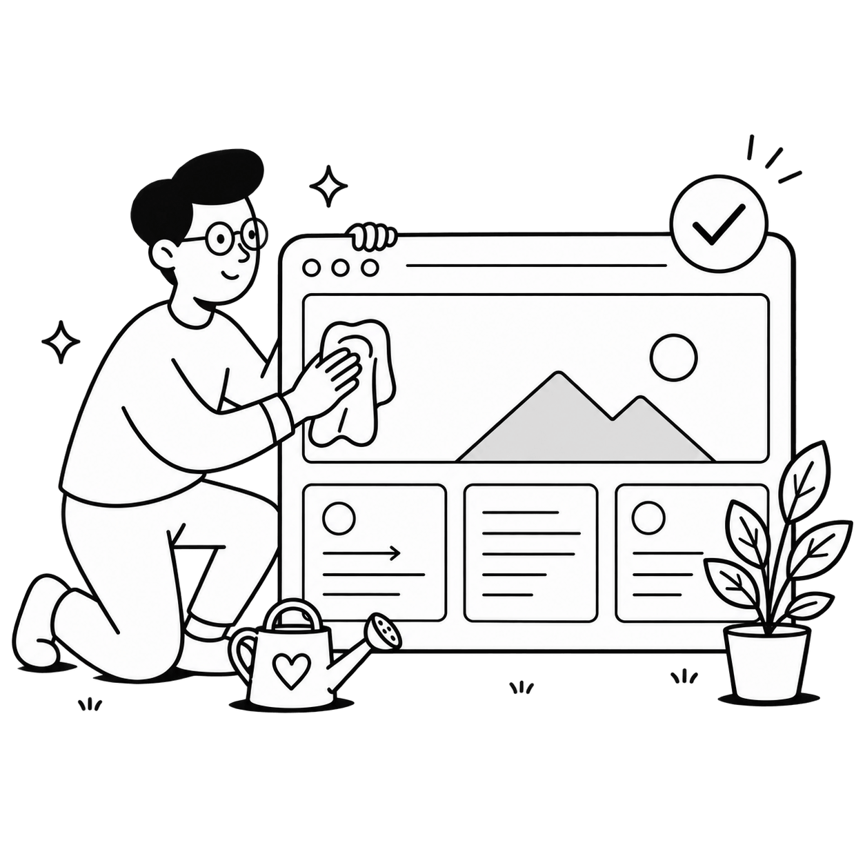 A developer polishing a website layout