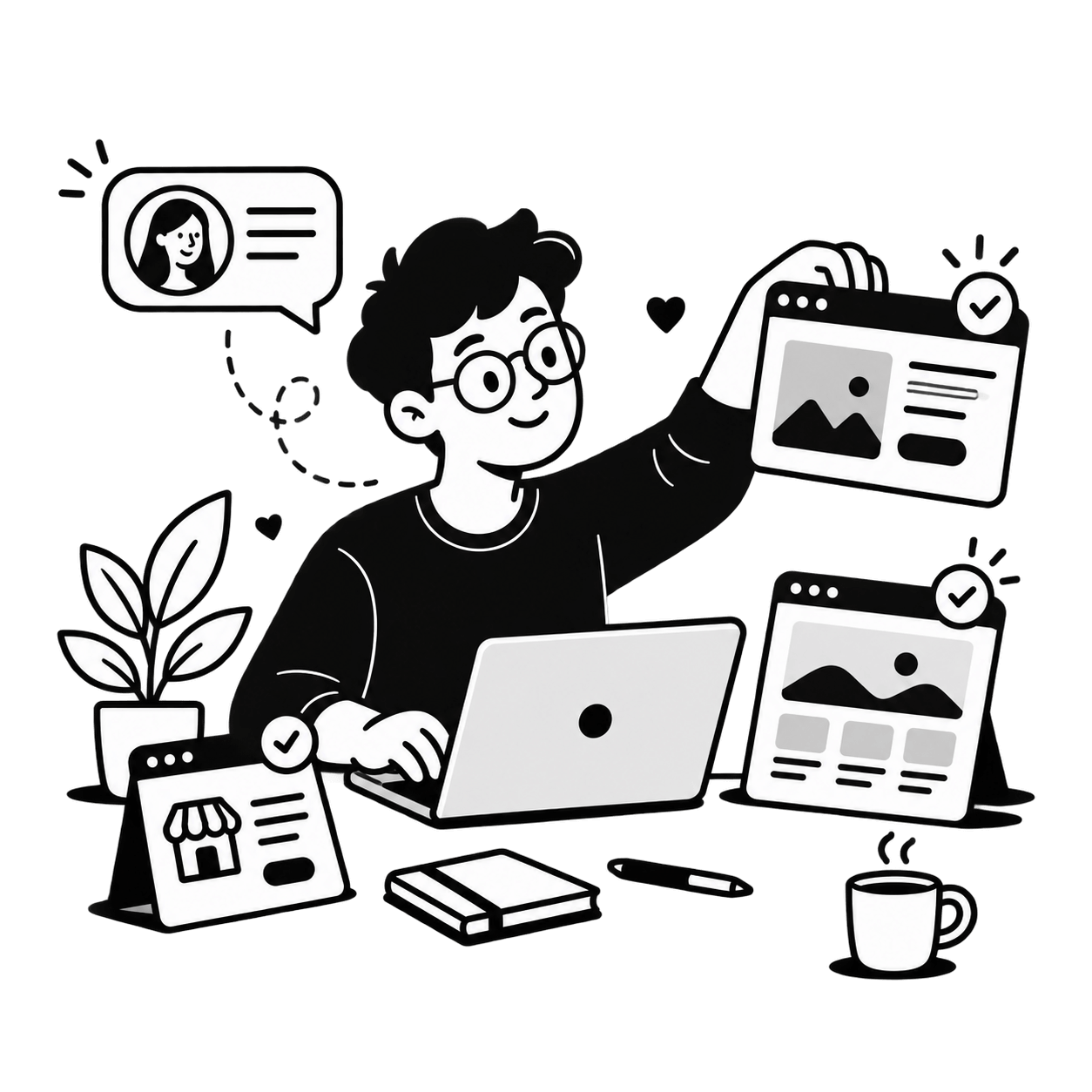 A developer working directly with clients on their websites